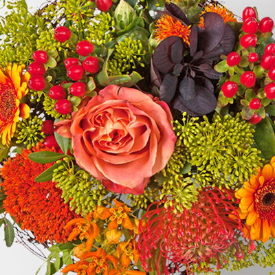 Blumenstrauß 'Abendröte', handgebunden Blumenstrauß 'Abendröte', handgebunden