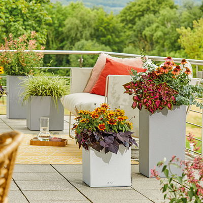 Lechuza 'Canto Stone 40 low', quarzweiß, ca. 40 x 40 x H 40cm