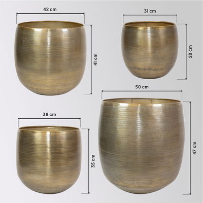 Kölle Pflanzgefäß 'Rowen', gold, 4-teiliges Set