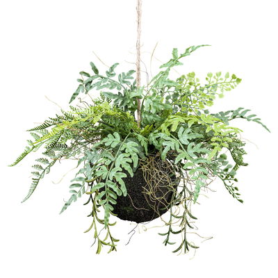 Künstlicher Mix-Farnhänger auf Moosballen, Höhe ca. 25 cm Künstlicher Mix-Farnhänger auf Moosballen, Höhe ca. 25 cm