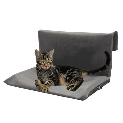 Heizkörperliege Samt, grau, 30 x 30 x 47 cm