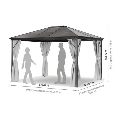 Profi-Pavillon, grau,300 x 365 x H270 cm