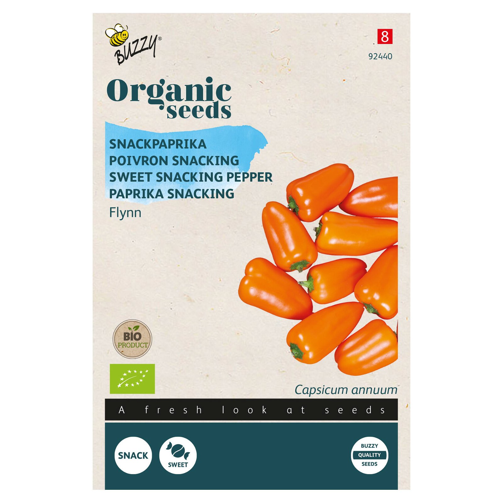 Gemüsesamen, Snack-Paprika 'Flynn Orange', orange