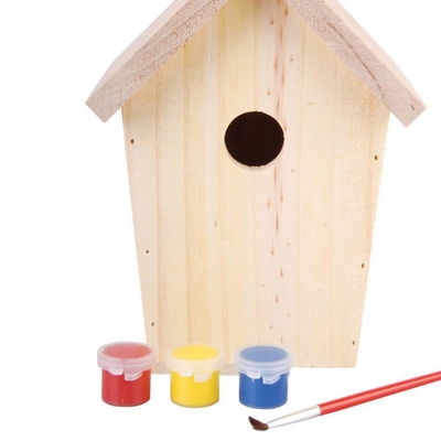 Bastler-Nistkasten, 3 Farben, Pinsel, 14,8 x 11,7 x 20 cm Bastler-Nistkasten, 3 Farben, Pinsel, 14,8 x 11,7 x 20 cm