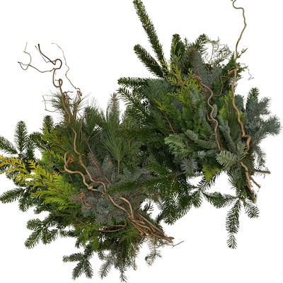 Koniferenstrauß aus verschiedenem Schnittgrün, Länge ca. 60 cm, 2 Bund