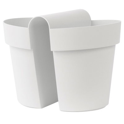 Euro 3 Plast Balkon-Hängetopf 'Be Up Duo', weiß, ca. 33 x 25 x H 25 cm Euro 3 Plast Balkon-Hängetopf 'Be Up Duo', weiß, ca. 33 x 25 x H 25 cm