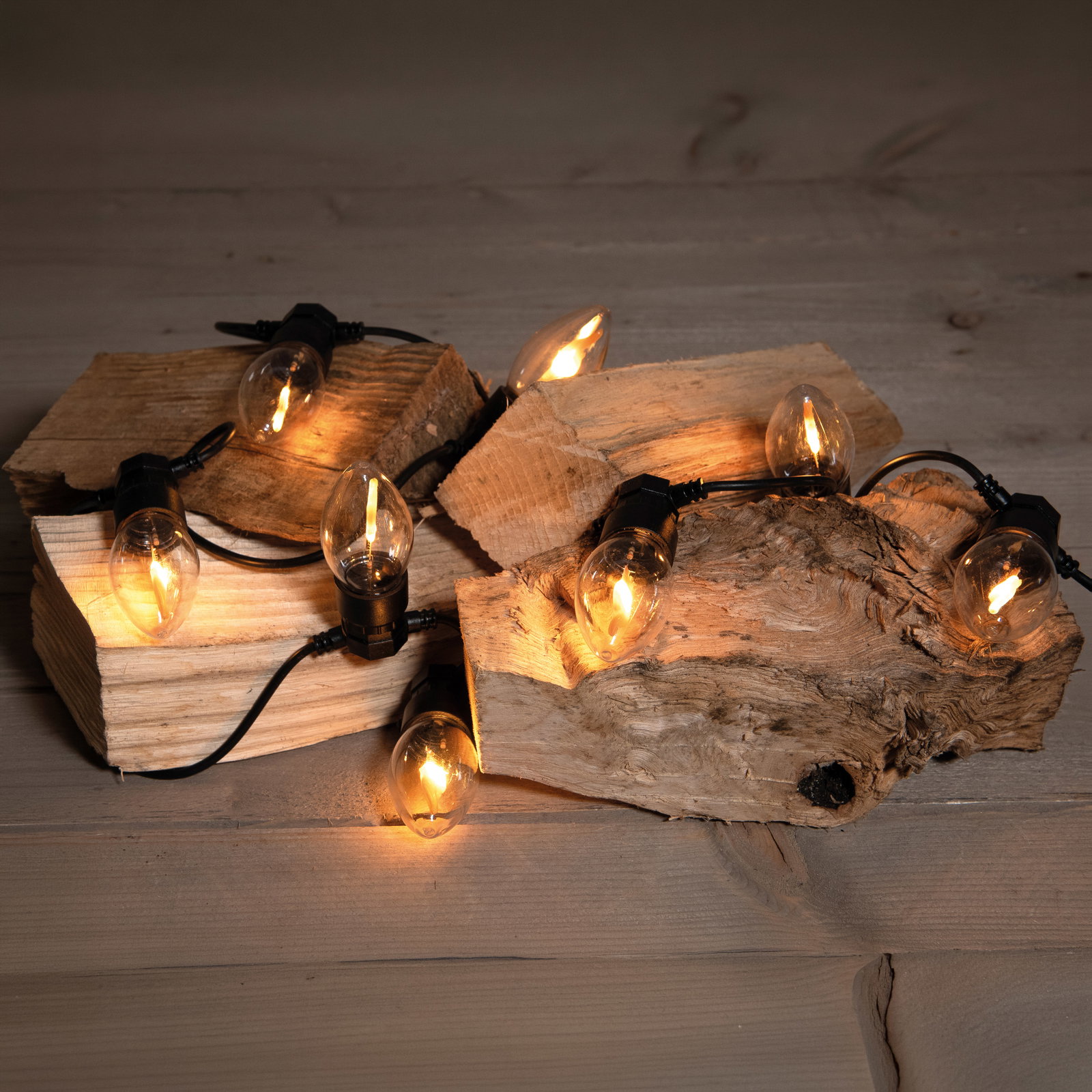 LED Lichterkette Flammeneffekt, 10 LEDs, Länge ca. 10 Meter