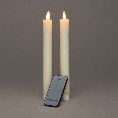 LED Echtwachskerzen 'Magic Flame', elfenbein, 2 Kerzen inkl. Fernbedienung LED Echtwachskerzen 'Magic Flame', elfenbein, 2 Kerzen inkl. Fernbedienung