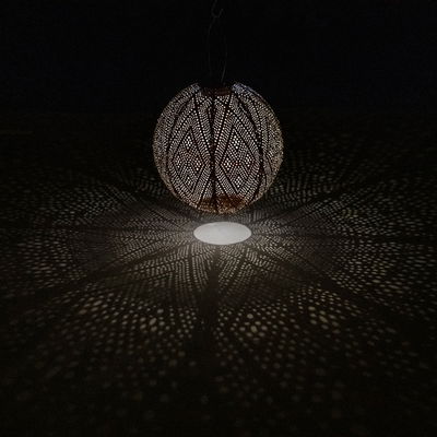 Solarlaterne 'Round 30', helltaupe, Ø 30 x 29 cm