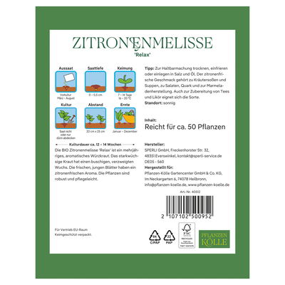 Kölles Beste Kräutersamen, Zitronenmelisse 'Relax'