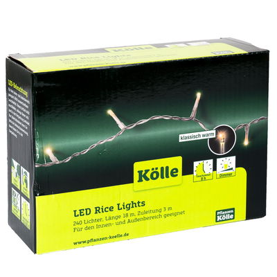Kölle LED Lichterkette Rice Lights, klassisch warm, 240 LEDs, Länge ca. 18 m Kölle LED Lichterkette Rice Lights, klassisch warm, 240 LEDs, Länge ca. 18 m