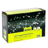Kölle LED Lichterkette, Gruppenbeleuchtung mit 288 Lichtern, schwarz, 2,4 m, warmweiß