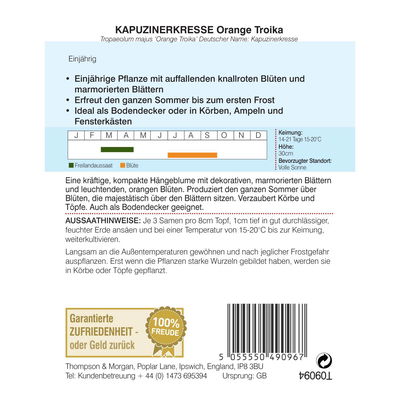 Blumensamen, Kapuzinerkresse 'Orange Troika' Blumensamen, Kapuzinerkresse 'Orange Troika'