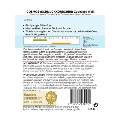 Thompson & Morgan Blumensamen Schmuckkörbchen Cupcakes weiß