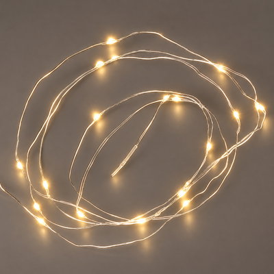 LED Silberdraht, warmweiß, 20 LEDs, Länge ca. 1,8 m LED Silberdraht, warmweiß, 20 LEDs, Länge ca. 1,8 m