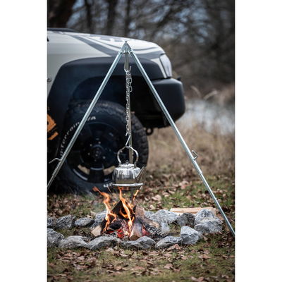 Petromax-Dreibein mit Ketten & Haken, grau, Metall, Höhe ca. 88-144 cm Petromax-Dreibein mit Ketten & Haken, grau, Metall, Höhe ca. 88-144 cm