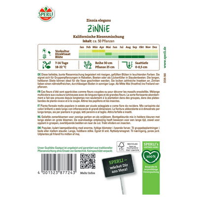 Blumensamenmischung, Zinnie 'Kalifornische Riesenmischung'
