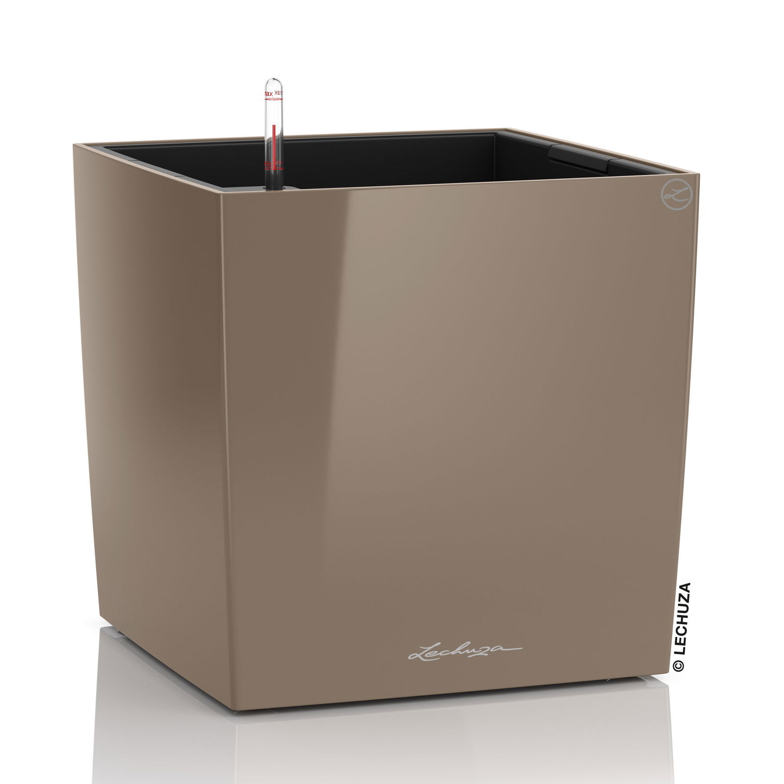 Lechuza 'Cube Premium 30', taupe, 29,5 x 29,5 x H 30 cm