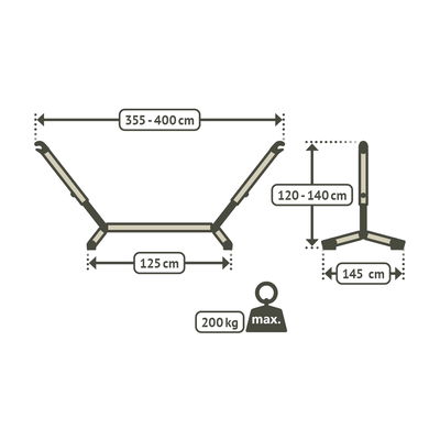 La Siesta Kingsize-Hängemattengestell 'Nautico', anthrazit