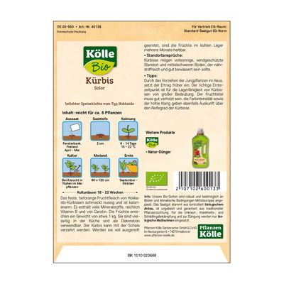 Kölle Bio Gemüsesamen Hokkaido-Kürbis Kölle Bio Gemüsesamen Hokkaido-Kürbis