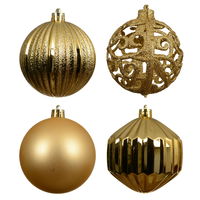Christbaumkugelnkugelmix, 16er-Set, hellgold, ca. Ø 8 cm