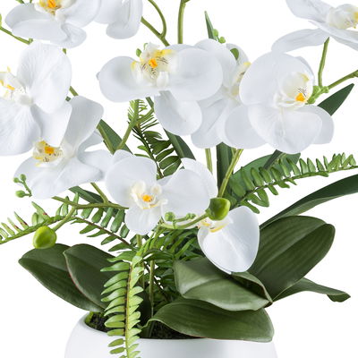 Künstliches Phalaenopsis-Arrangement 'Real Touch', weiß, Höhe ca. 55 cm