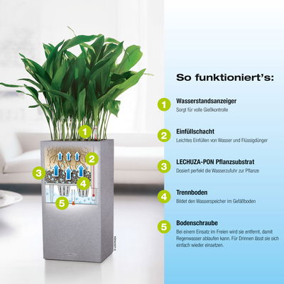 Lechuza 'Canto Stone 30 high', quarzweiß, ca. 30 x 30 x H 56 cm Lechuza 'Canto Stone 30 high', quarzweiß, ca. 30 x 30 x H 56 cm