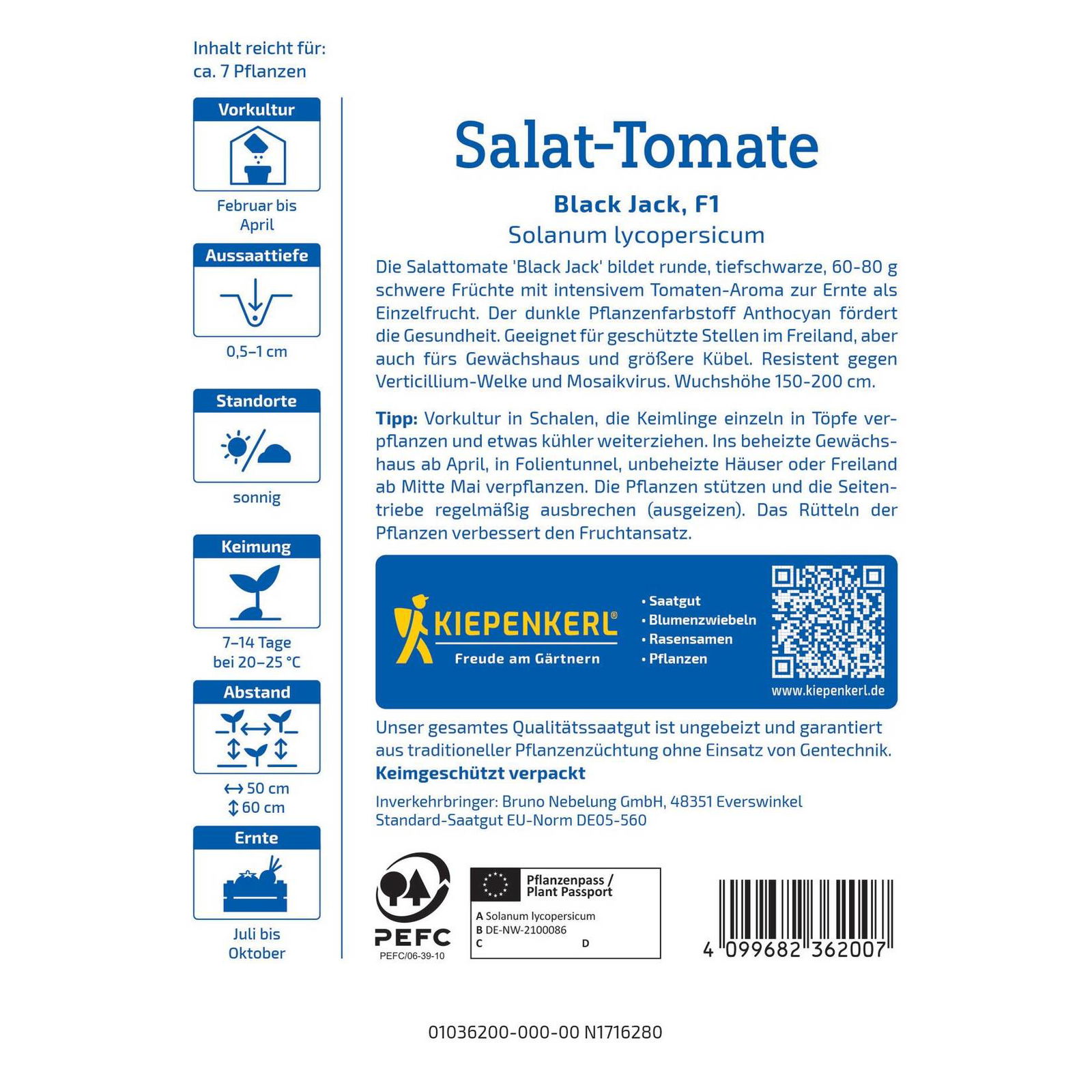 Kiepenkerl Saatgut Salattomate 'Black Jack®', schwarz