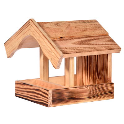 Vogelfutterhaus 'Burnie', natur, Holz geflammt, 19 x 26 x 20 cm Vogelfutterhaus 'Burnie', natur, Holz geflammt, 19 x 26 x 20 cm