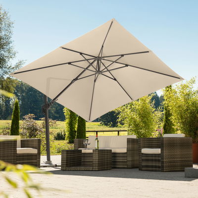 Pendelschirm 'Rhodos Twist', ca. 300 x 300 cm, natur