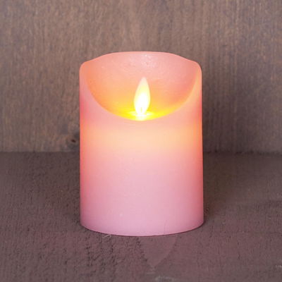 LED Echtwachskerze 'Magic Flame', rosa, Ø 7,5 x H 10 cm LED Echtwachskerze 'Magic Flame', rosa, Ø 7,5 x H 10 cm