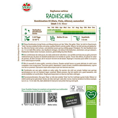 Sperli Saatband Radieschen 'Kombination III', bunt, 5 m Sperli Saatband Radieschen 'Kombination III', bunt, 5 m