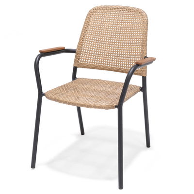 Alu-Stapelsessel 'Naga', anthrazit/braun