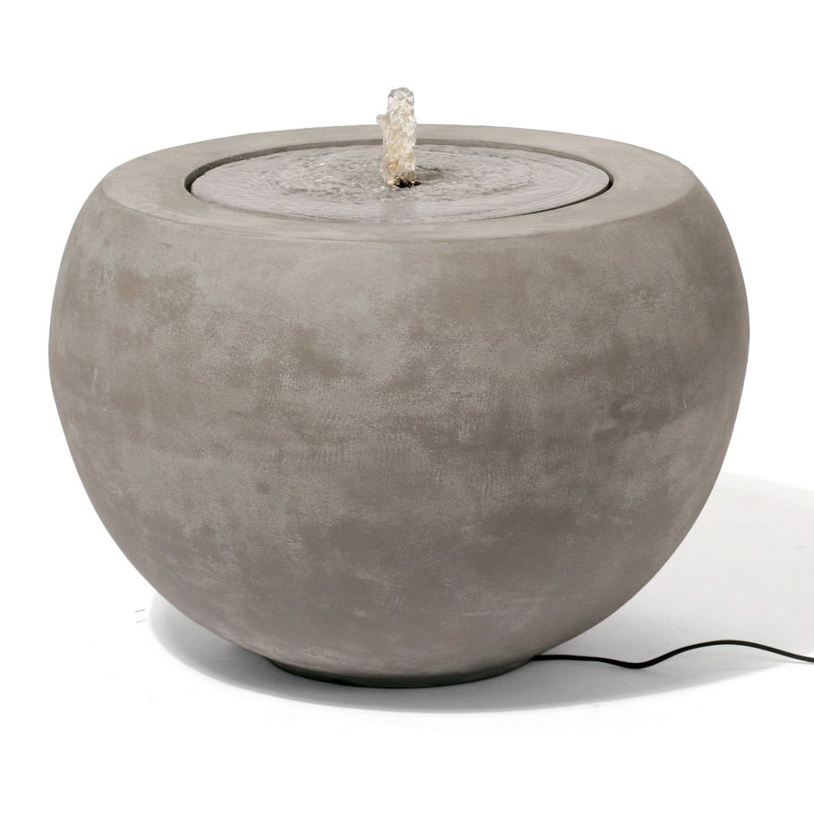 Kirschke Steingutbrunnen 'Girona', grau, Ø 55 x H 38 cm