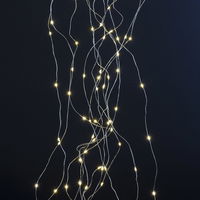 LED Silberdraht Regen, 480 Lichter, klassisch warm, Länge ca. 2 Meter