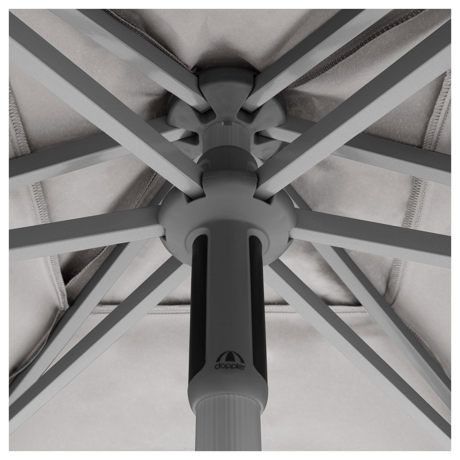 Doppler Sonnenschirm 'Act Neo Push Up', hellgrau, Ø ca. 310 cm