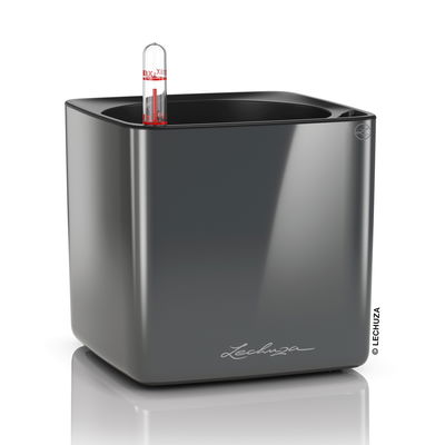 Lechuza 'Cube Glossy 14', anthrazit, ca. 14 x 14 x H 13,5 cm