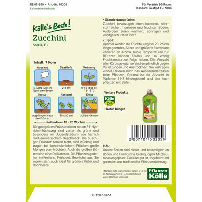 Kölles Beste Gemüsesamen Zucchini Soleile Kölles Beste Gemüsesamen Zucchini Soleile