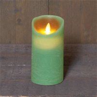 LED-Echtwachskerze 'Magic Flame', jade, Timer, Batterie