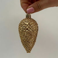 Glitter Zapfen, 6er-Set, hellgold, Höhe ca. 8 cm Glitter Zapfen, 6er-Set, hellgold, Höhe ca. 8 cm