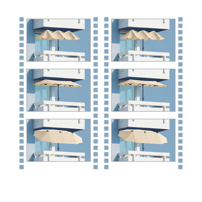 Sonnenschirm 'Salerno', silbergrau, ca. 300 x 150 cm