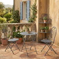 Eckregal 'Thalia', dunkelgrau, Eisen, ca. 32 x 32 x H111 cm