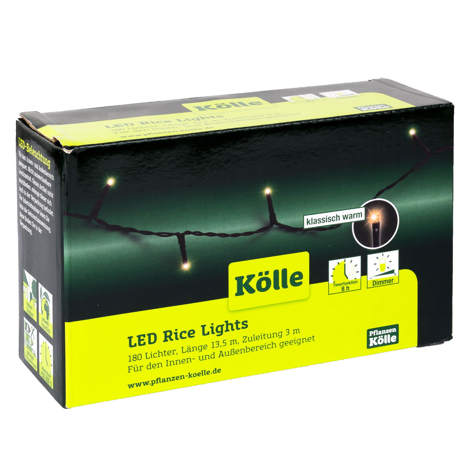 LED Lichterkette Rice Lights, klassisch warm, schwarz, Länge ca. 13,5 Meter