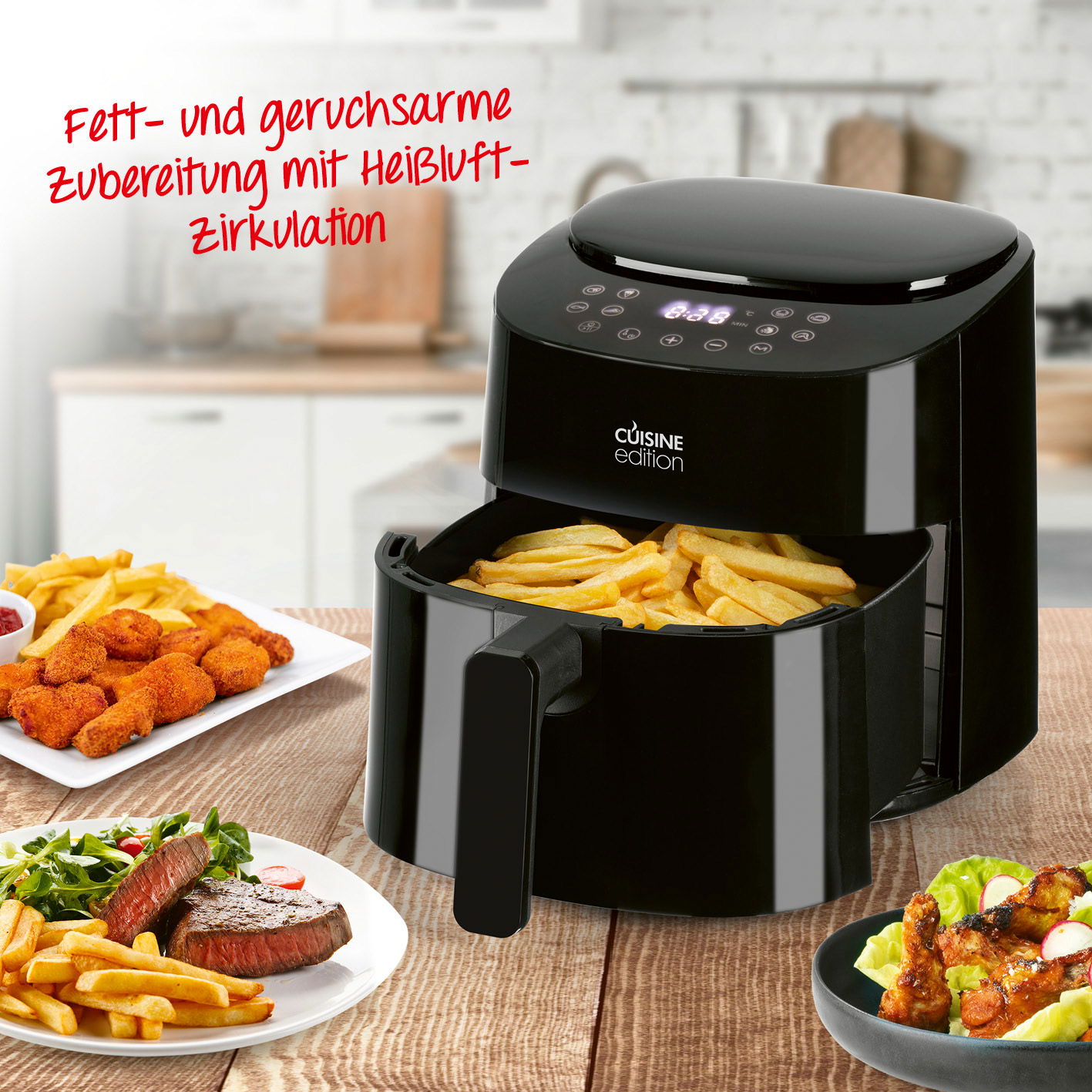 Heißluft-Fritteuse 'Cuisine Edition', schwarz, 4,5 Liter
