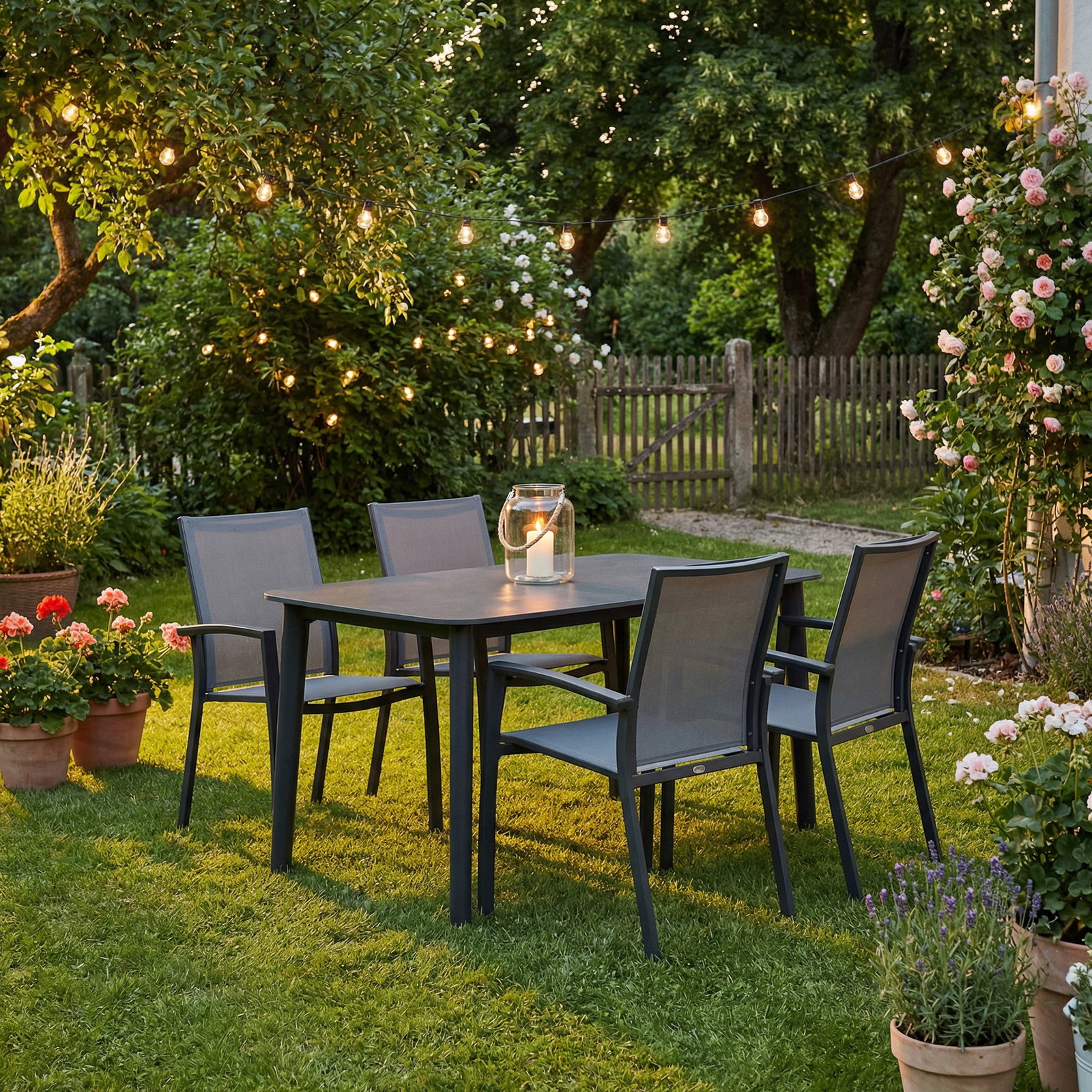 Kölle Esstisch, anthrazit, ca. 140 x 80 x H 74 cm