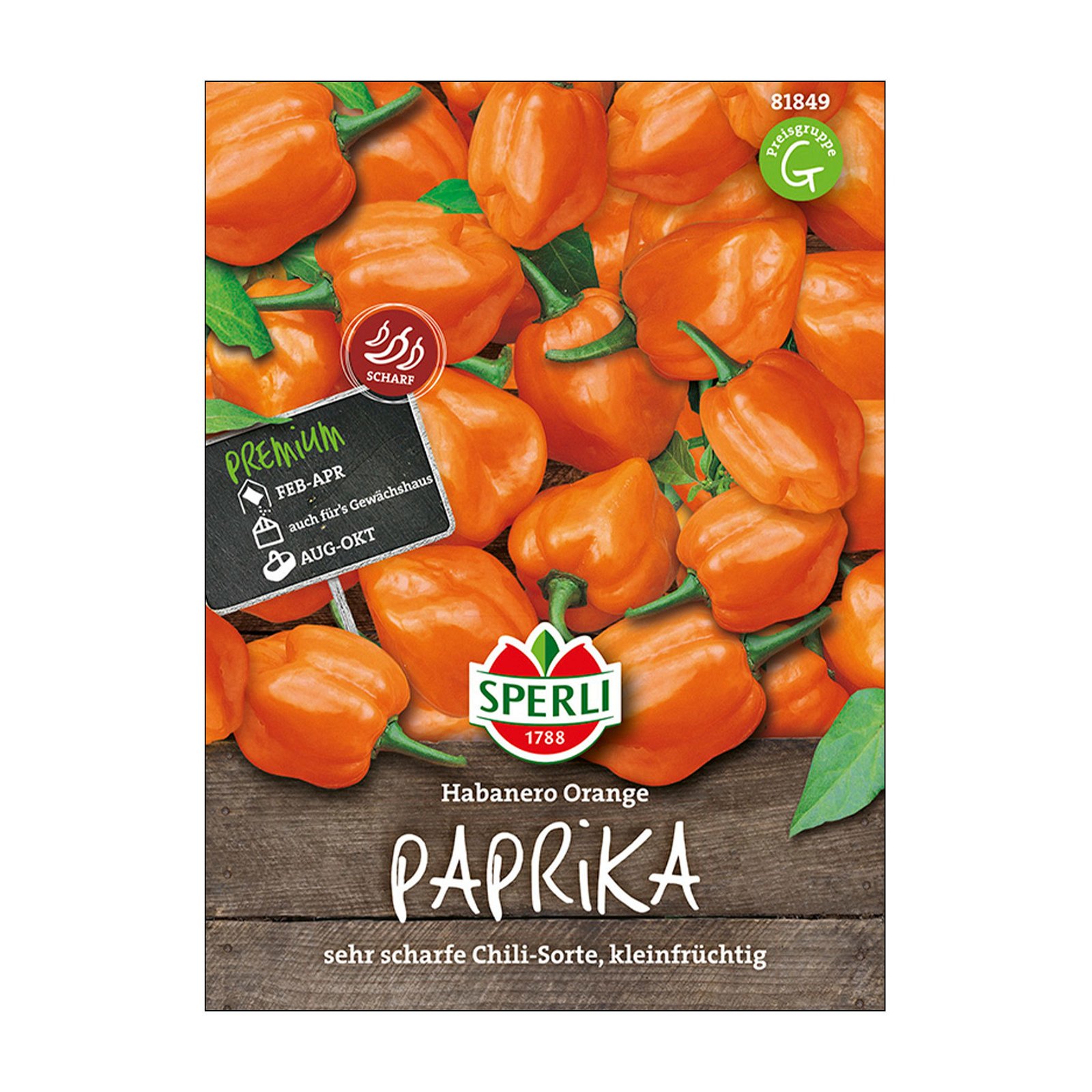 Gemüsesamen, Paprika 'Habanero Orange'