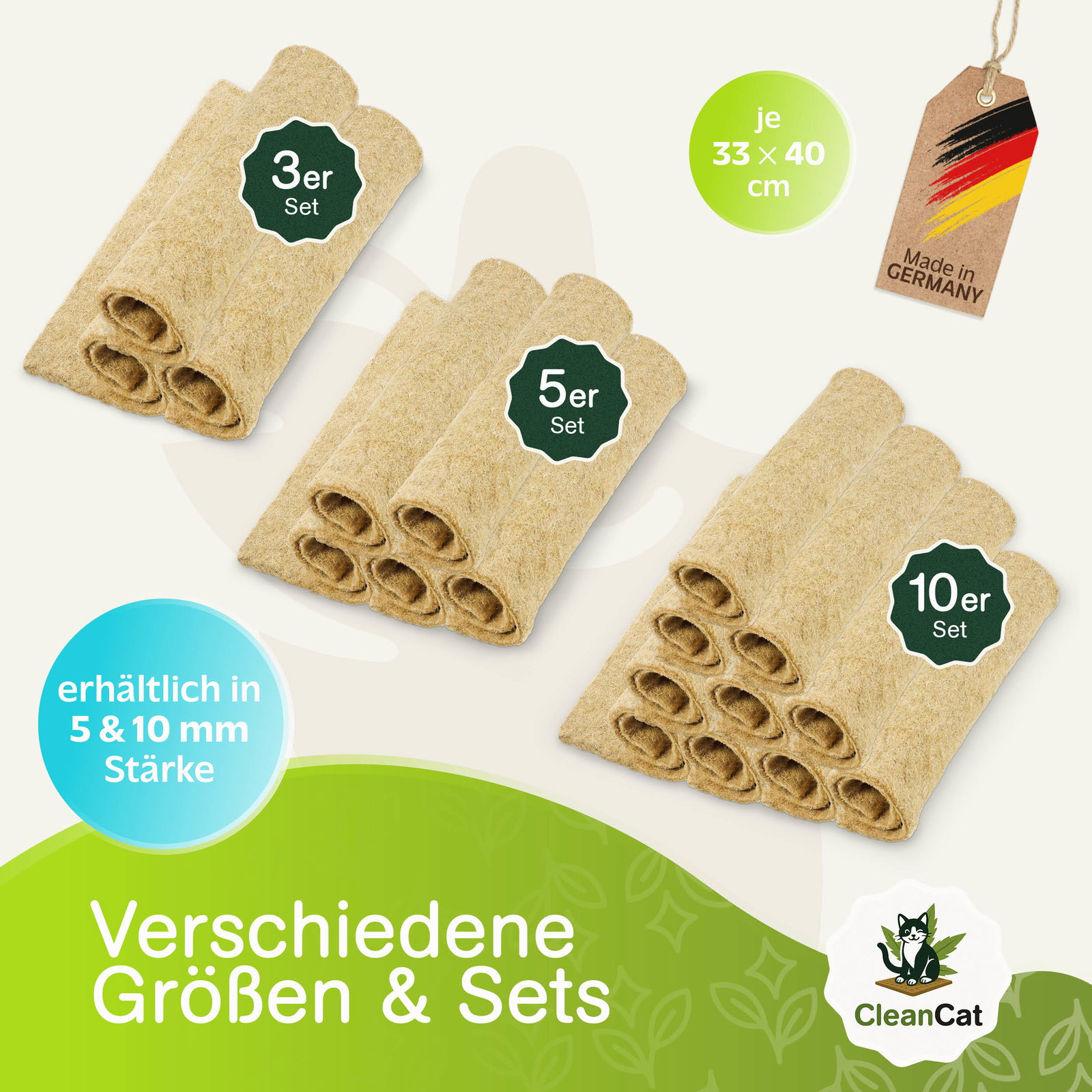 Rohrschneider Clean Cat Hanfmatte, 3er-Set, ca. 33 x 40 x H1 cm Rohrschneider Clean Cat Hanfmatte, 3er-Set, ca. 33 x 40 x H1 cm