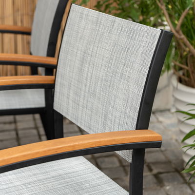 Stapelsessel 'Ragusa', mattschwarz/birkengrau, ca. 84 x 56 x 55 cm