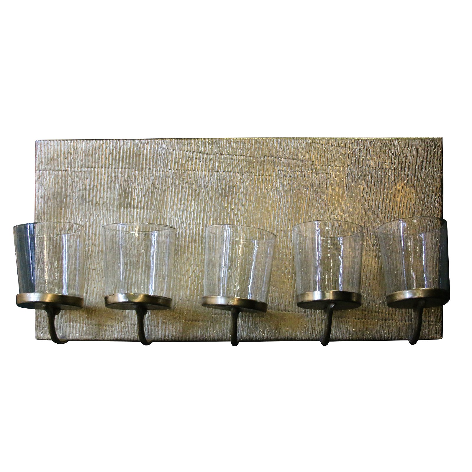 Wand-Deko, Teelichthalter, Bronze, Aluminium, L 77 cm, Höhe 37 cm