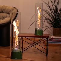 Höfats Tischfeuer 'Spin Air 1200', grün, Edelstahl, Ø13,8 x H54 cm